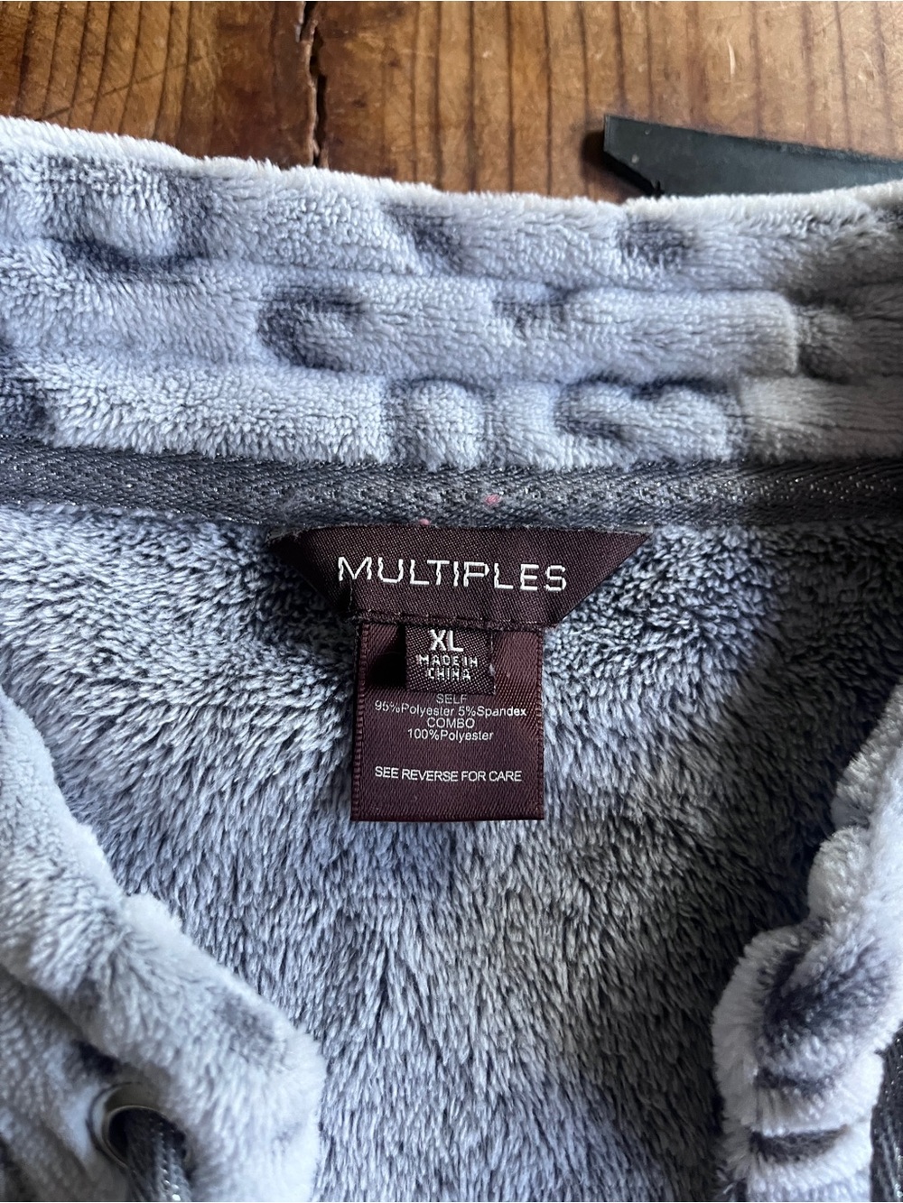 Multiples Light Gray Leopard-Print Pullover - Picture 4 of 4